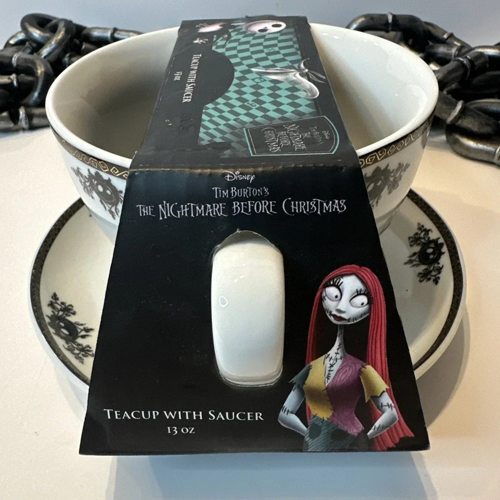 Disney The Nightmare Before Christmas JACK & Sally Tea Cup and‎ Saucer NEW